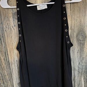 Black Tank Top with Silver Studs